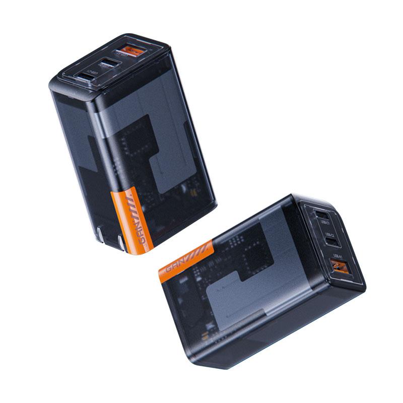 透明機甲風65W多口氮化鎵充電器（2C1A）